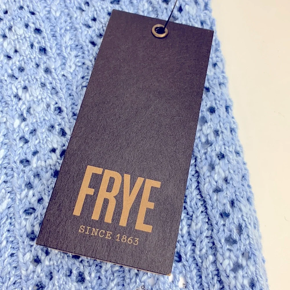 Frye Knit Tank Top XL Slate Blue Button Up New NWT - Picture 5 of 12
